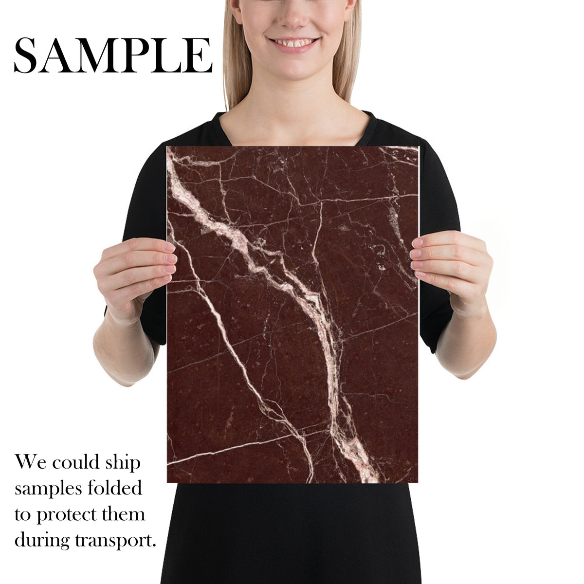 A3 sample of red marble wallpaper