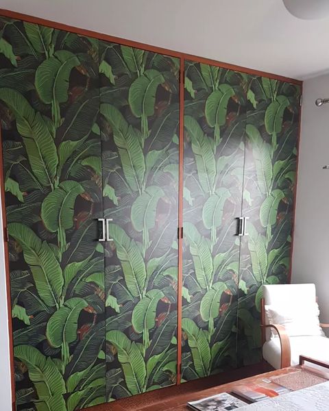 Papel decorativo ecológico para cajones y muebles con diseño de hojas de plátano tropical