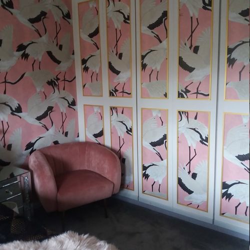 Elegant Crane Cabinet Liner – Eco-Friendly Decorative Paper for Drawers and Furniture