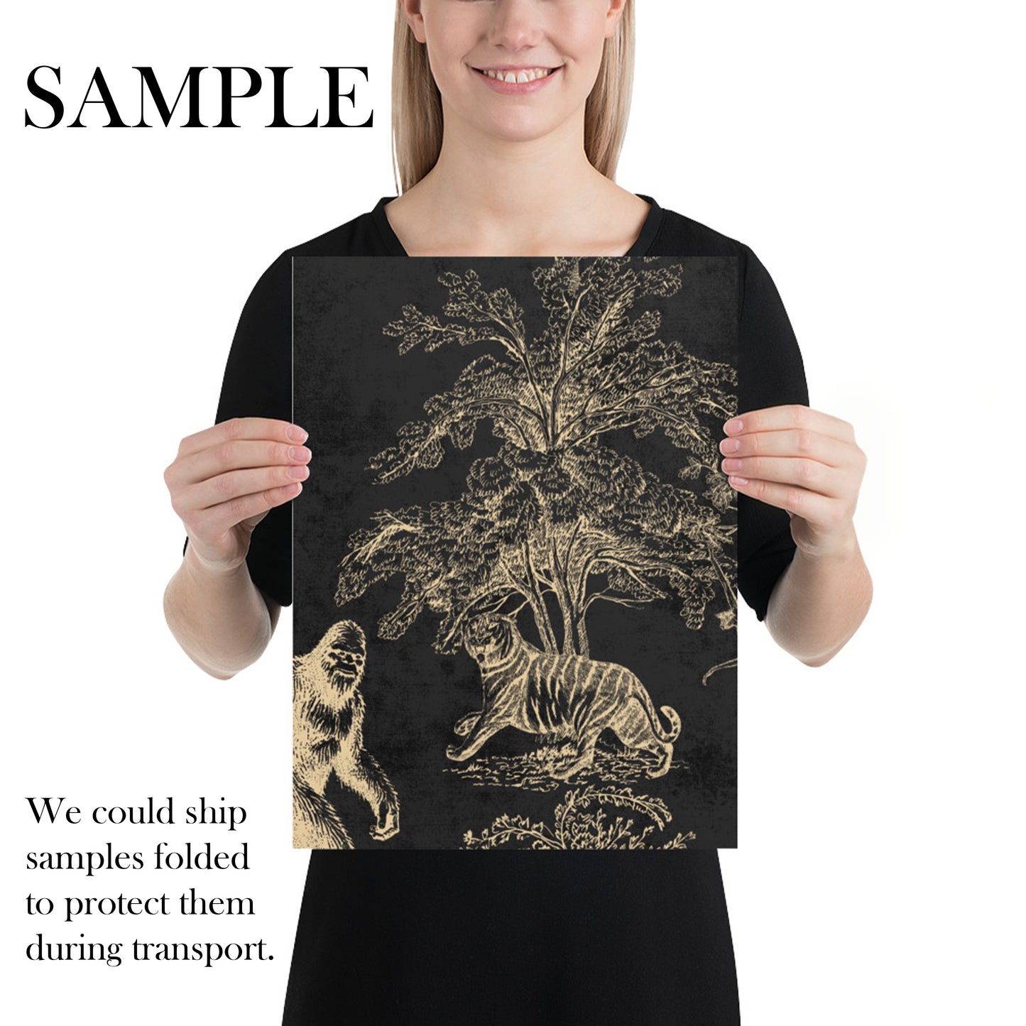 Dark Mystical Bigfoot Toile de Jouy Wallpaper