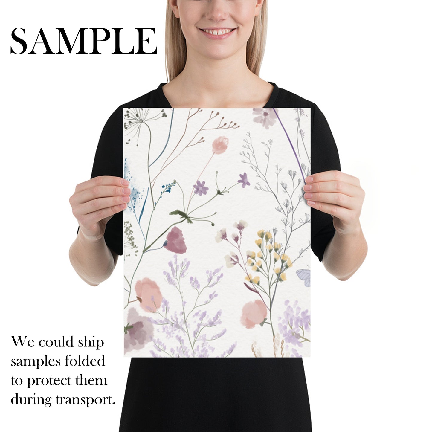 Papel pintado floral escandinavo vibrante