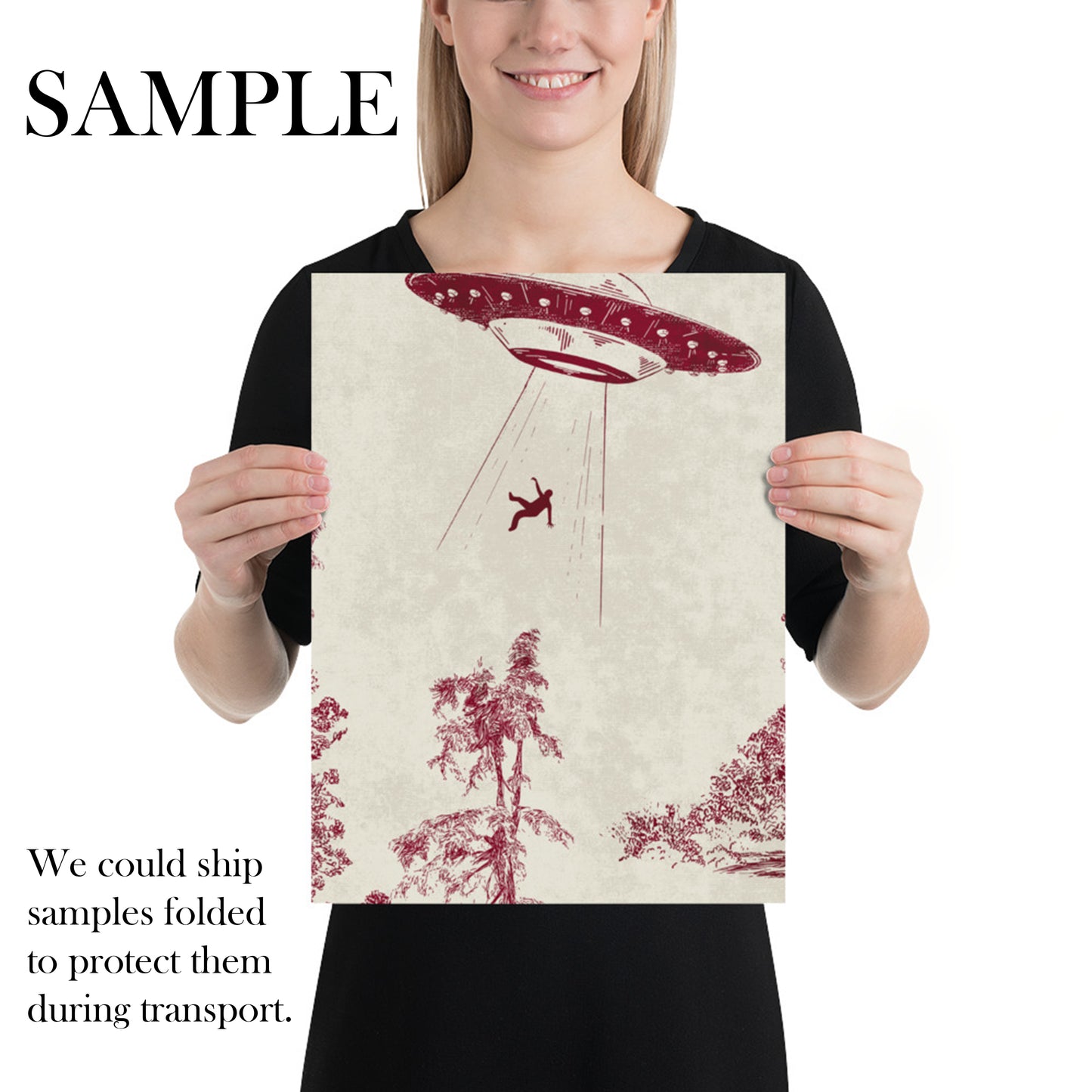 Alien Toile Wallpaper in Red Burgundy