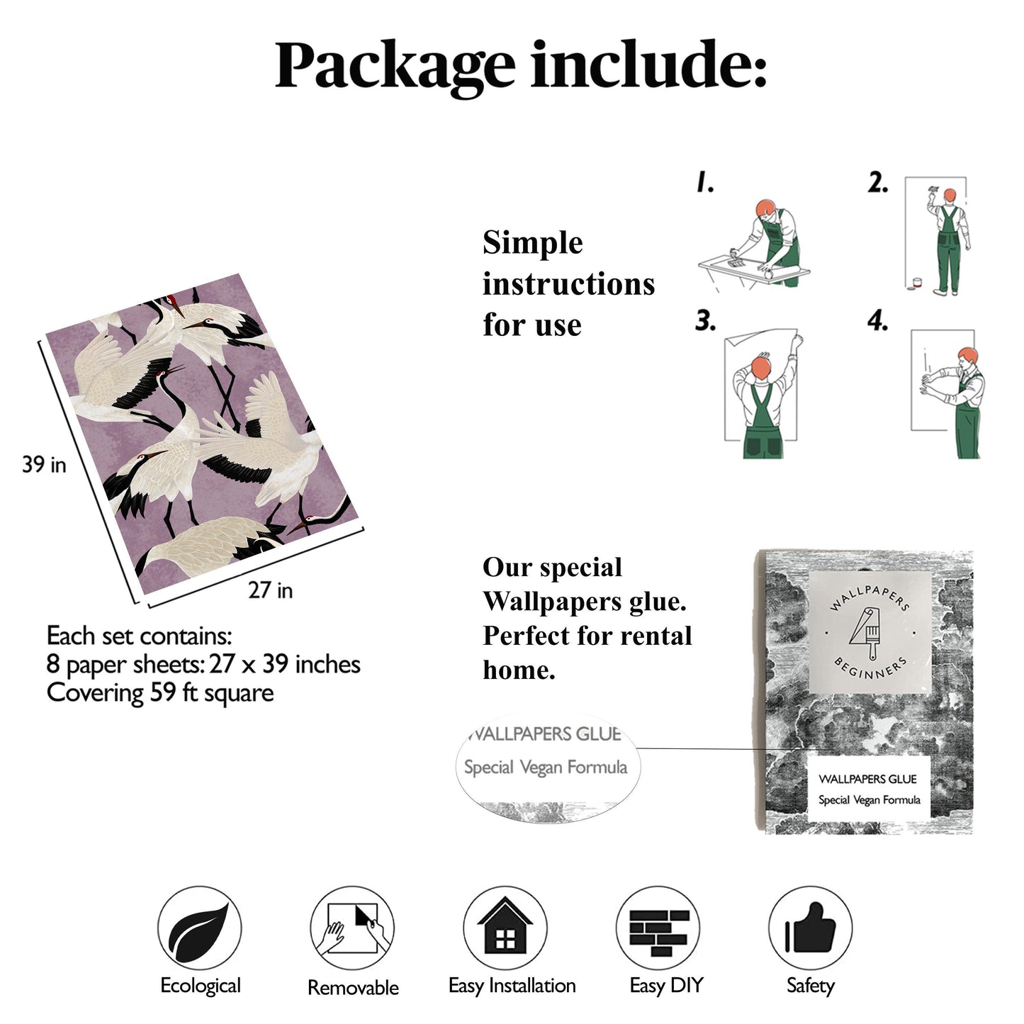 Lilac Herons Wallpaper - Wallpapers4Beginners