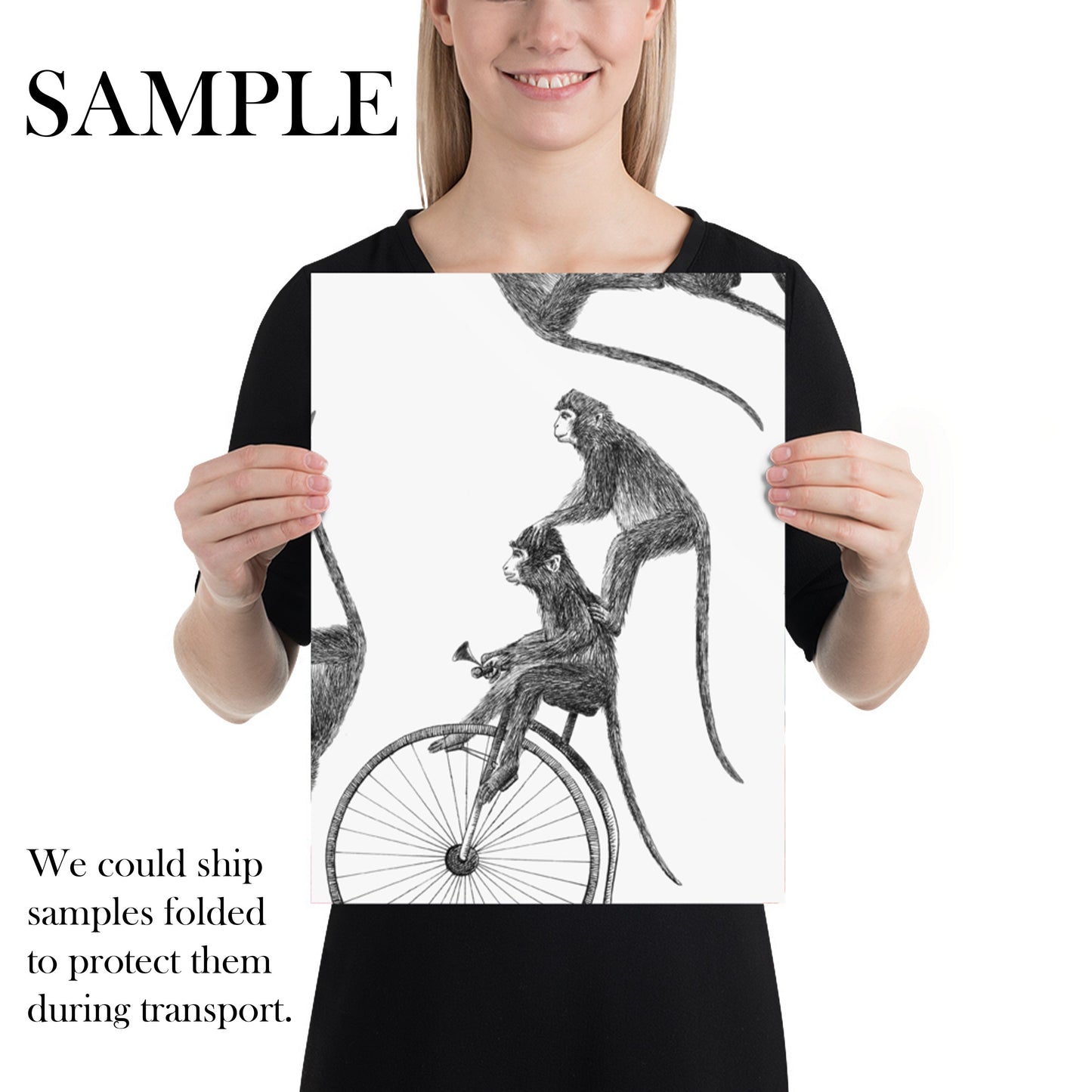 Scimmie vintage sulla carta da parati classica dell'edificio