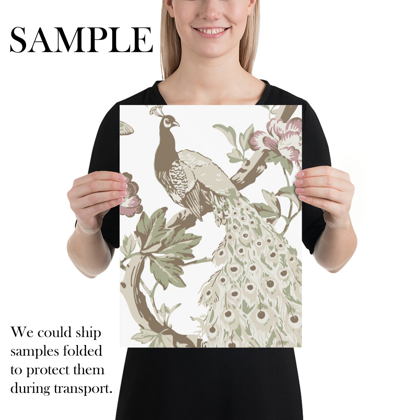 Extra Large White Peacock Wallpaper