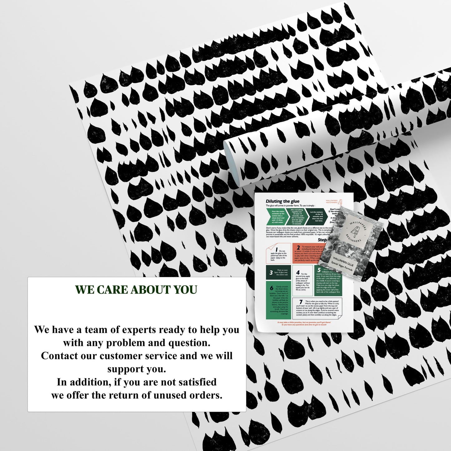 Monochrome Raindrop Pattern Cabinet Liner – Eco-Friendly Decorative Paper for Drawers and Furniture