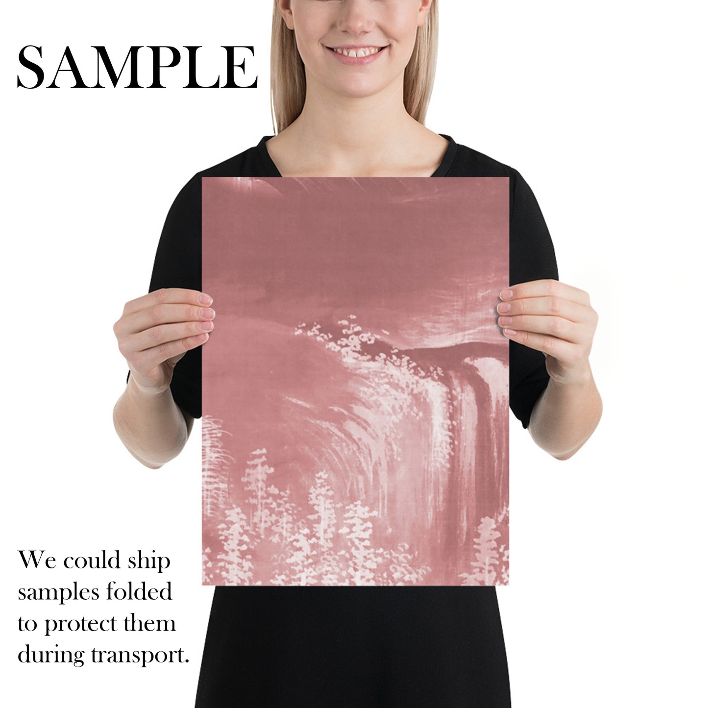 Rose Pink Oriental Landscape Wallpaper