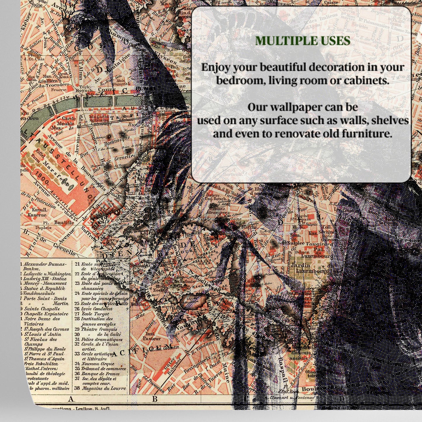 Vintage American Voyage: Statue of Liberty & Map Wallpaper