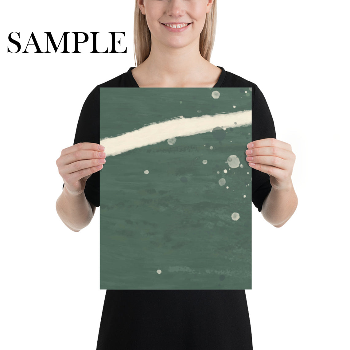 Abstract Green Brushstroke Wallpaper