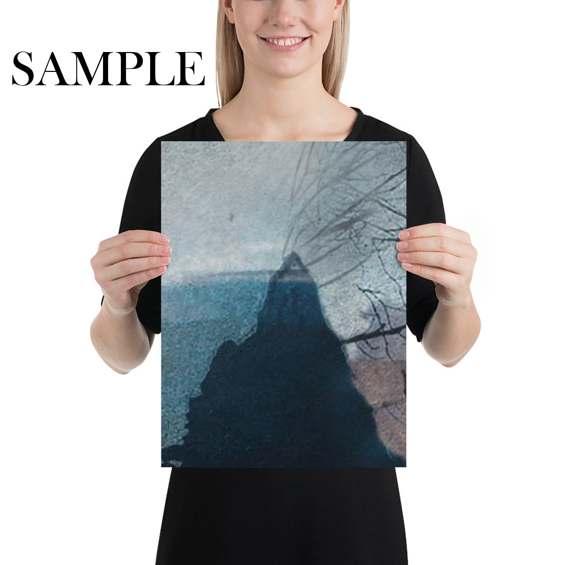 Misty Mountain with Lake Watercolor Wallpaper