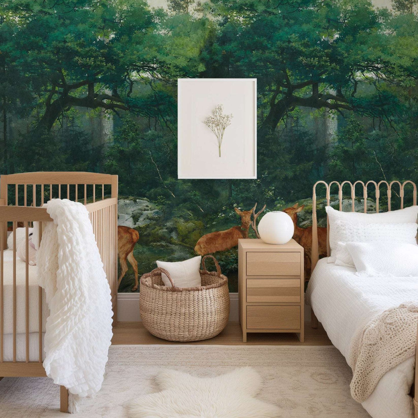 Vintage Forest Deer Wallpaper