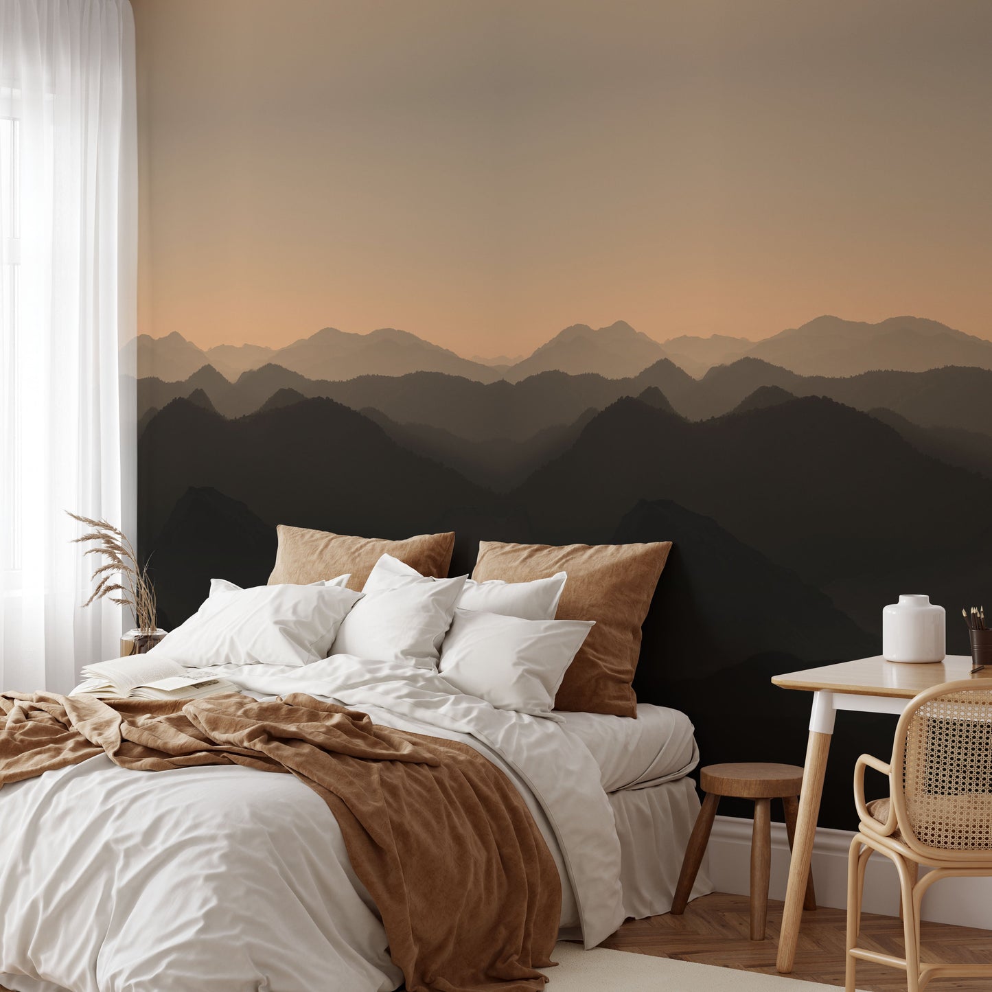 Brown Ombre Palette Mountain Landscape Chill Wallpaper
