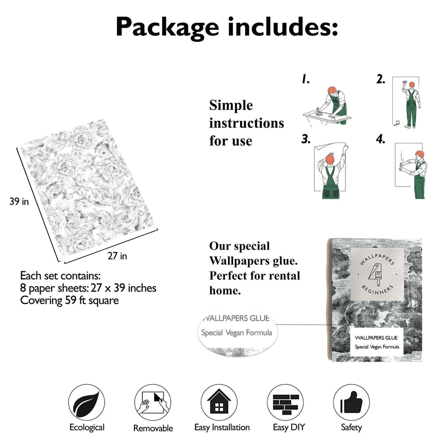 Black and White Peony Flower Wallpaper | Wallpapers4Beginners - Wallpapers4Beginners