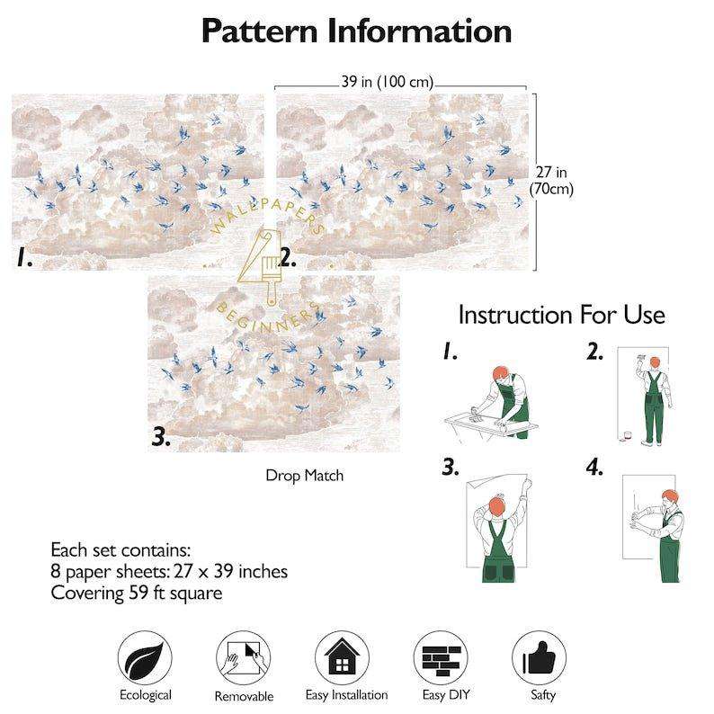 Blue Flying Swallows Wallpaper | Wallpapers4Beginners - Wallpapers4Beginners