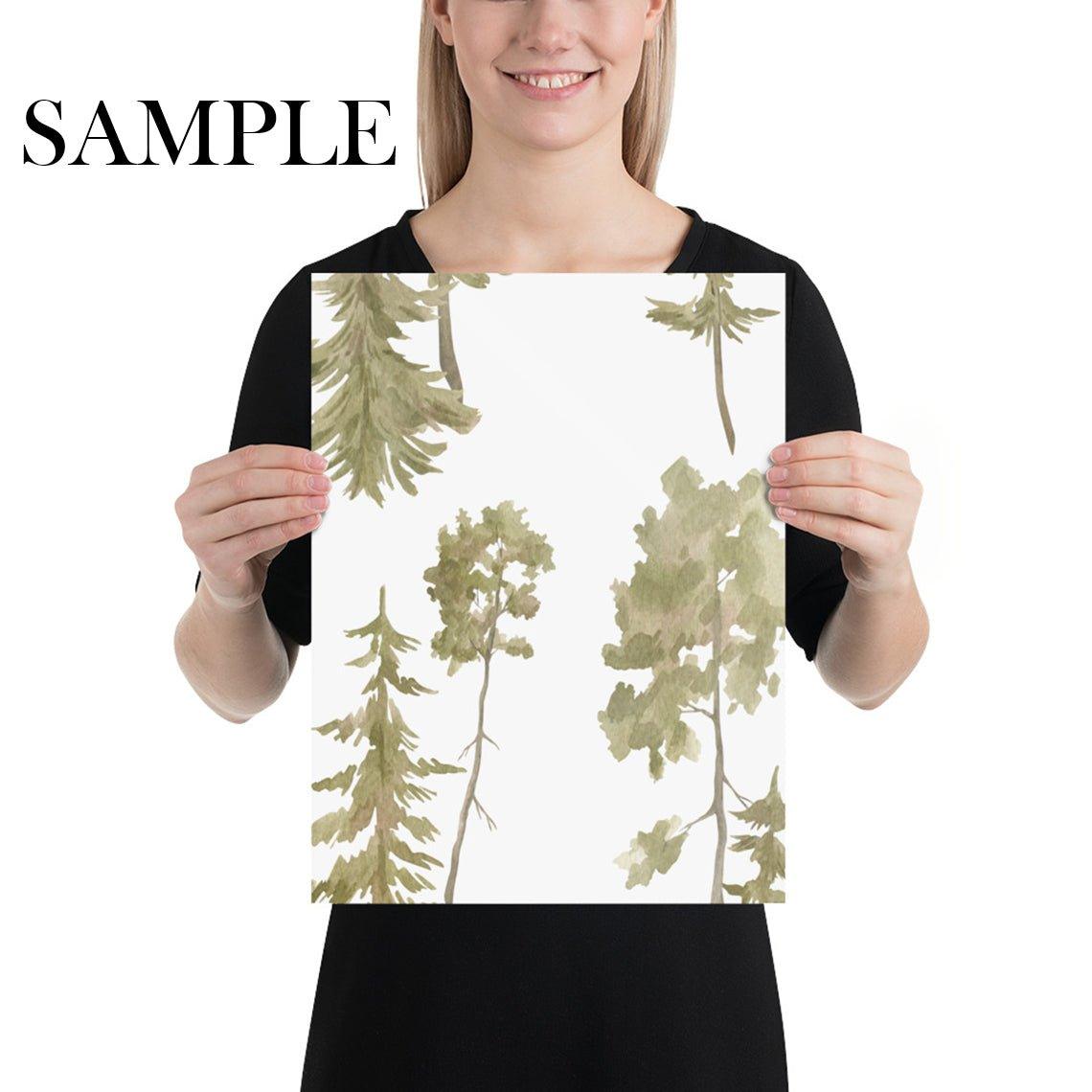 Green Wood with Watercolor Pines Forest Wallpaper - Wallpapers4Beginners