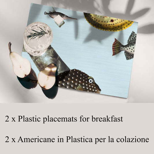 Aquarium Reversible Placemats Set