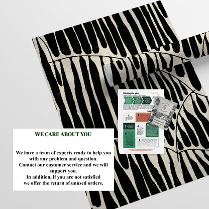 Black Abstract Leaf Pendant Wallpaper