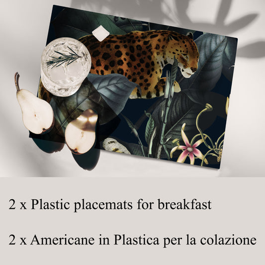 Dark Jungle Reversible Placemats Set
