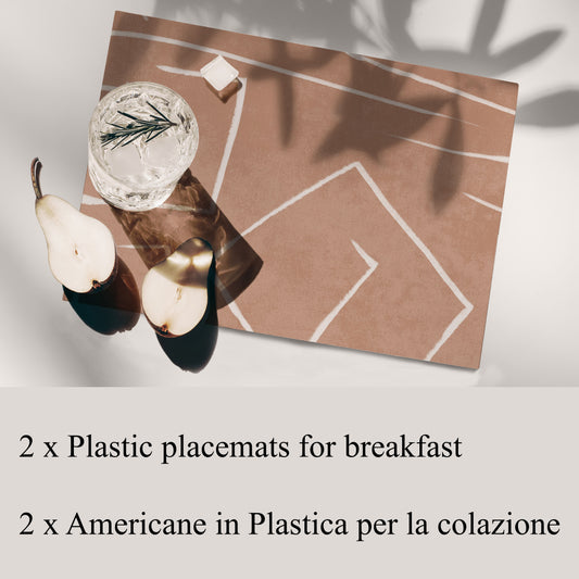 Pink Grunge Reversible Placemats Set