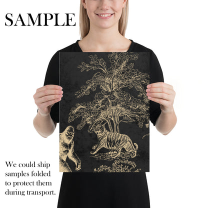 Dark Mystical Bigfoot Toile de Jouy Wallpaper