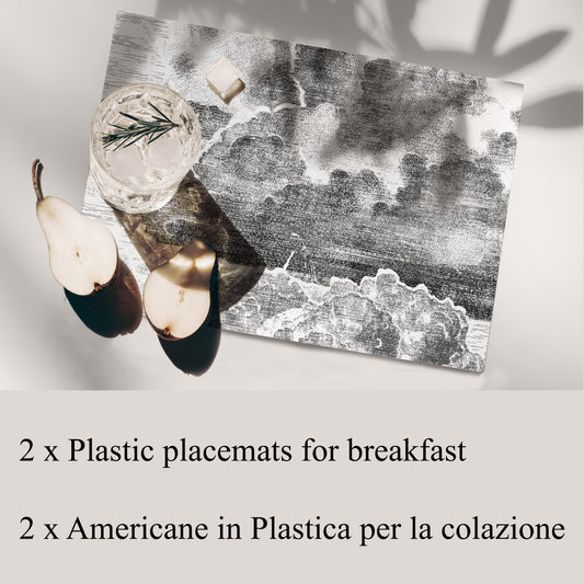 Vintage Clouds Reversible Placemats Set