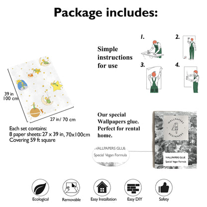 Official Little Prince Stars and Planets Wallpaper