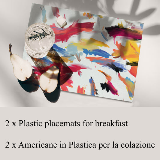 Brushstrokes Reversible Placemats Set