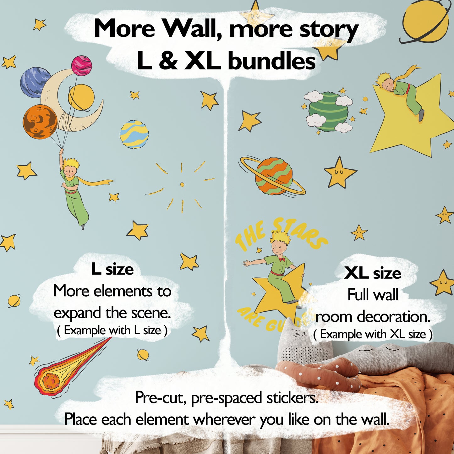 Little Prince Airplane Wall Stickers | Official Licensed Nursery Decals