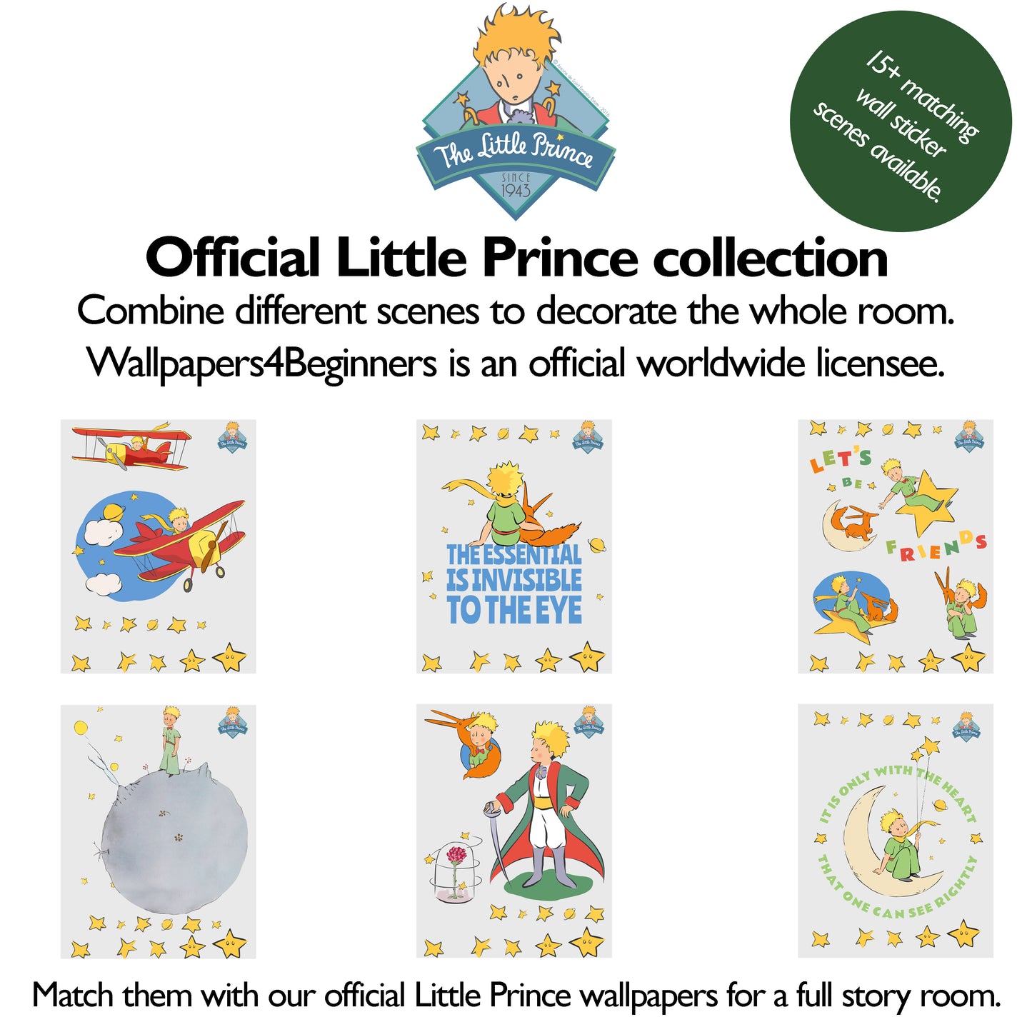 Little Prince Airplane Wall Stickers | Official Licensed Nursery Decals