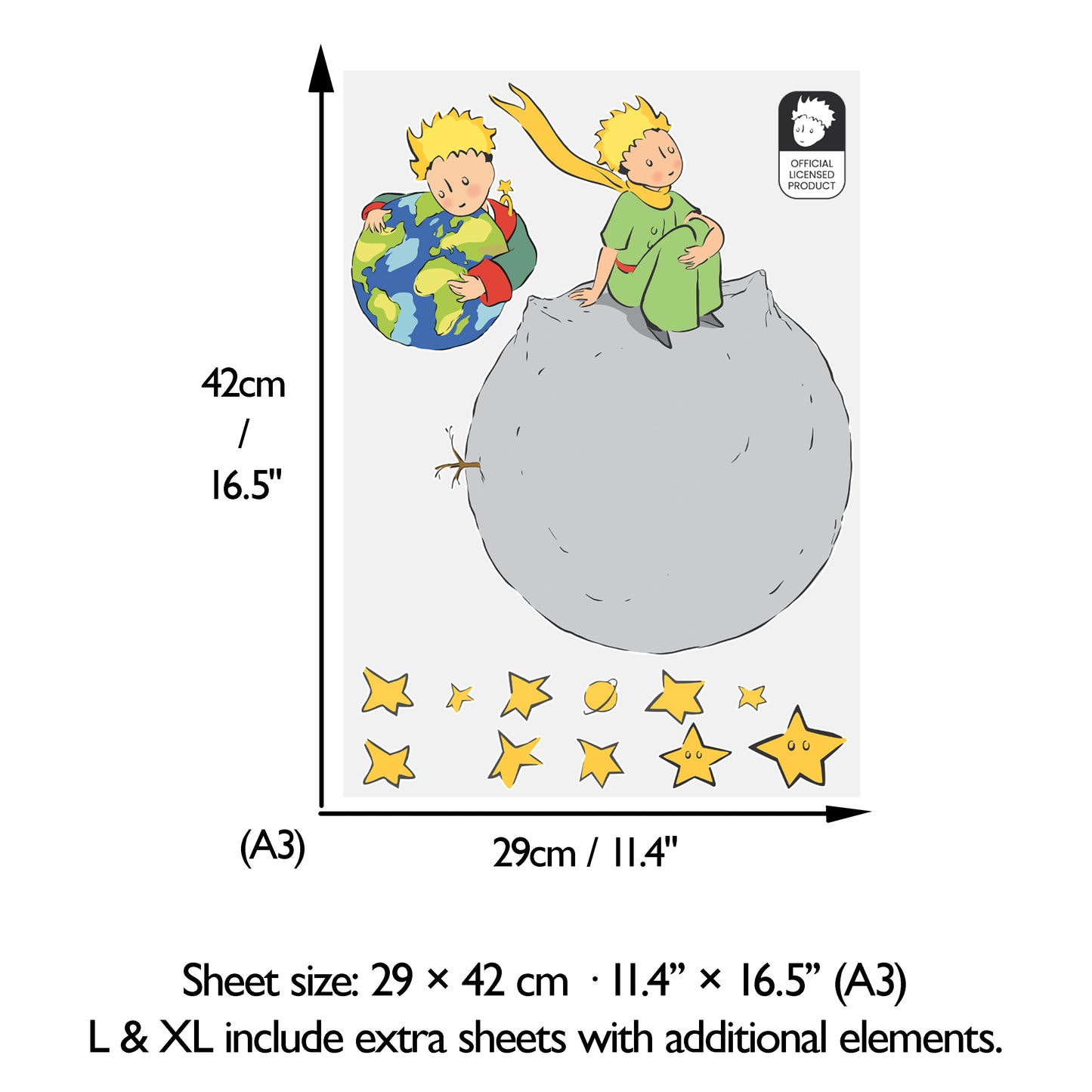 Little Prince Earth Wall Stickers | Official Licensed Nursery Decals