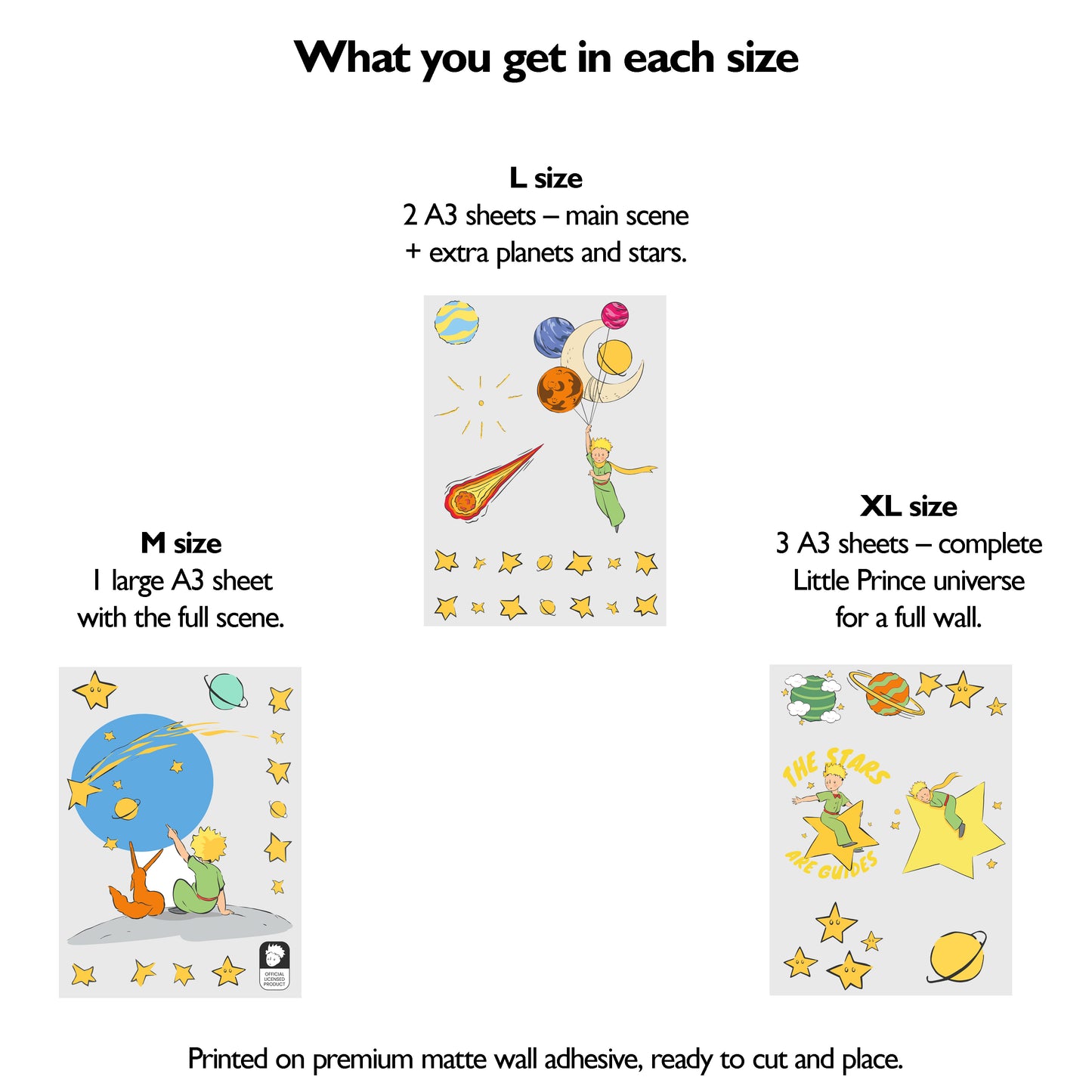 Little Prince Stargazing Wall Stickers | Official Licensed Nursery Decals