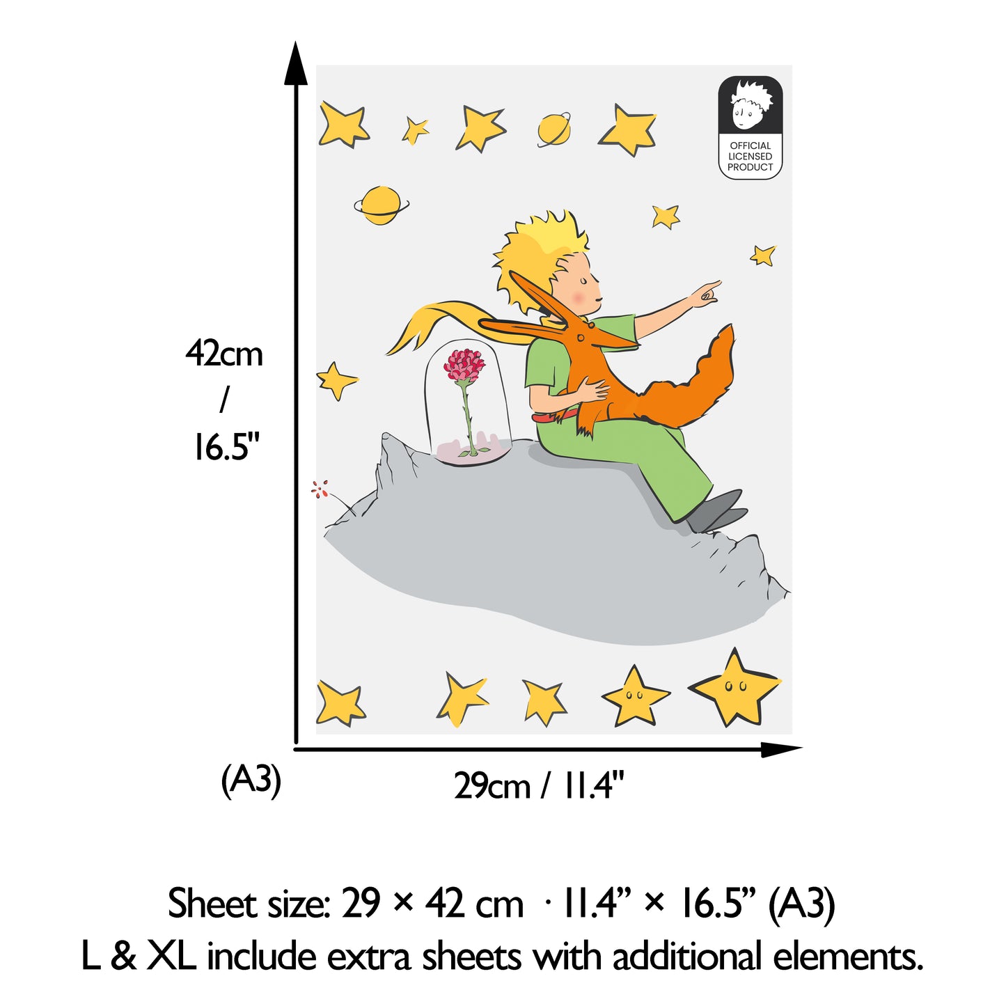Little Prince Rose Wall Stickers | Official Licensed Nursery Decals