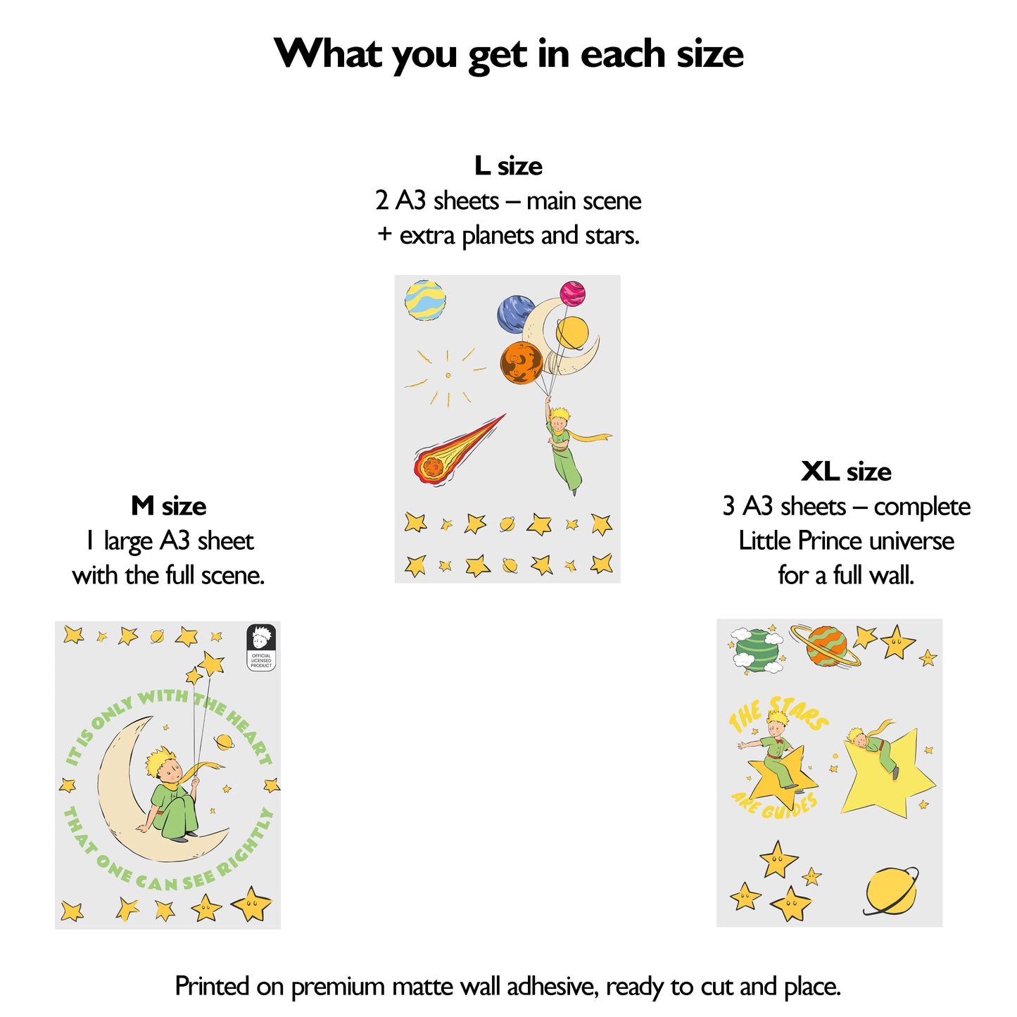 Little Prince Moon Wall Stickers | Official Licensed Nursery Decals