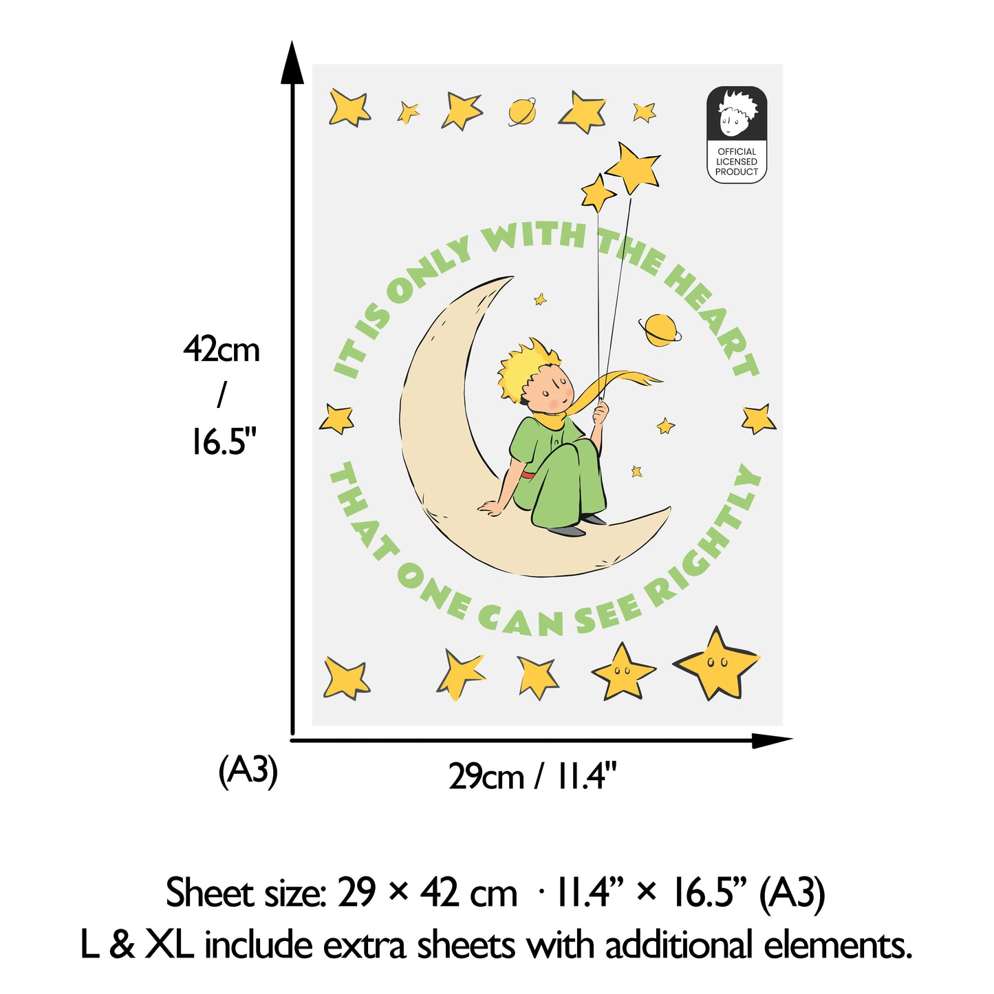Little Prince Moon Wall Stickers | Official Licensed Nursery Decals