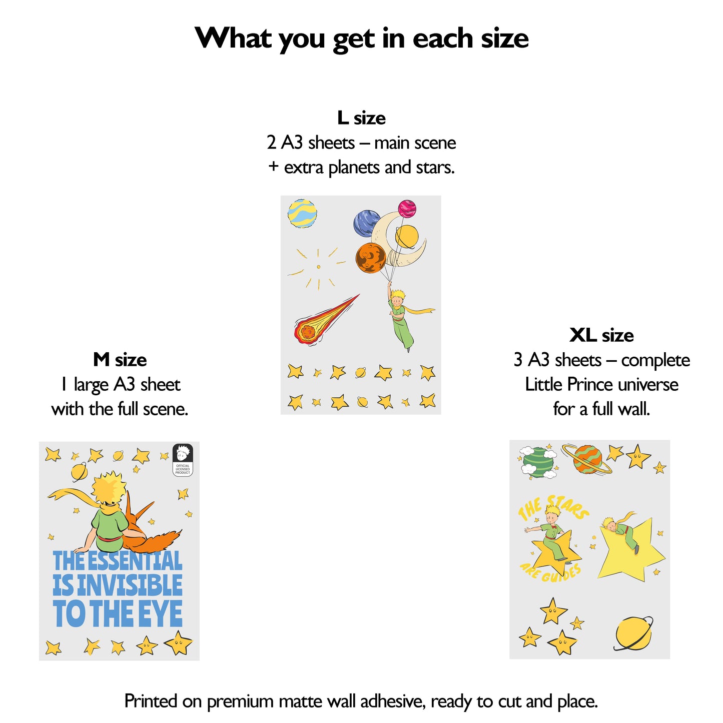 Little Prince Essential Wall Stickers | Official Licensed Nursery Decals