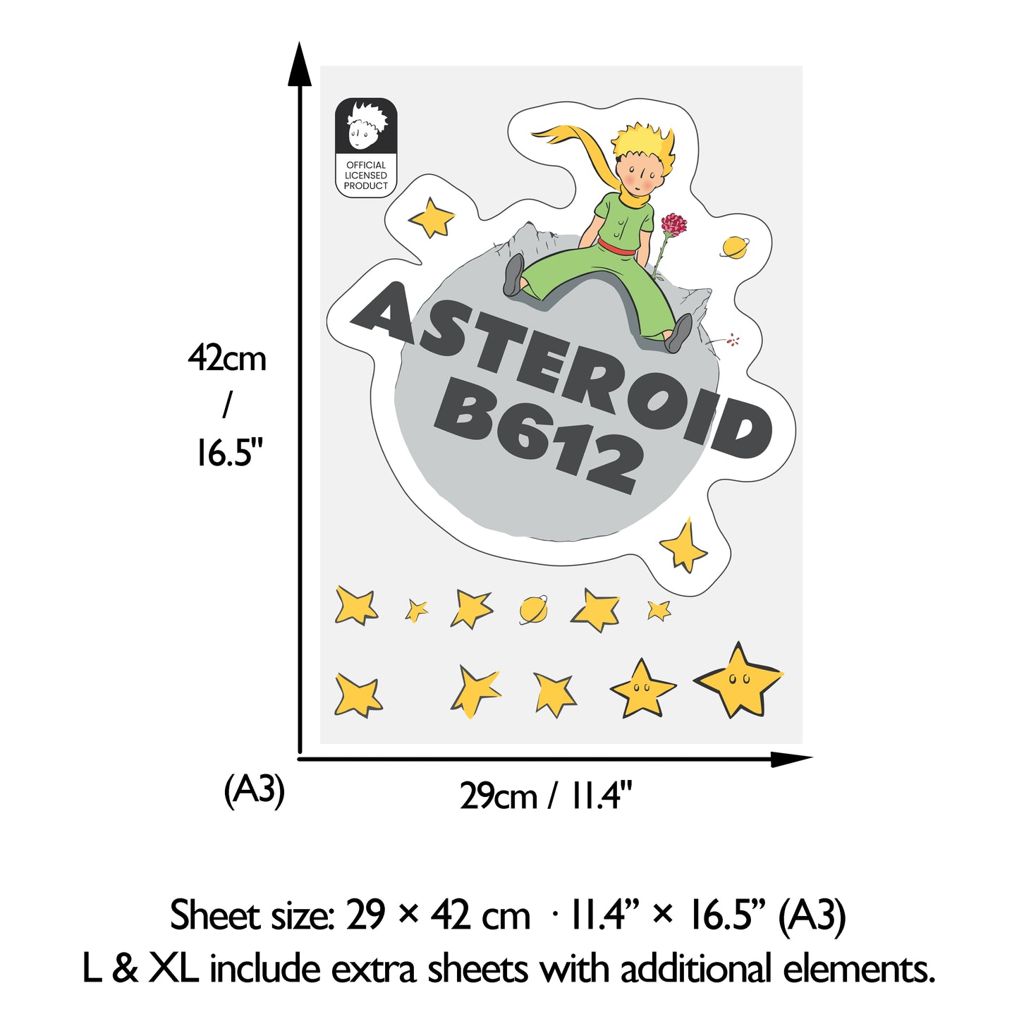 Little Prince Asteroid B612 Wall Stickers | Official Licensed Nursery Decals