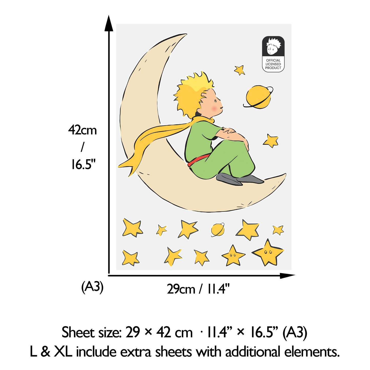 Little Prince Moon Wall Stickers | Official Licensed Nursery Decals