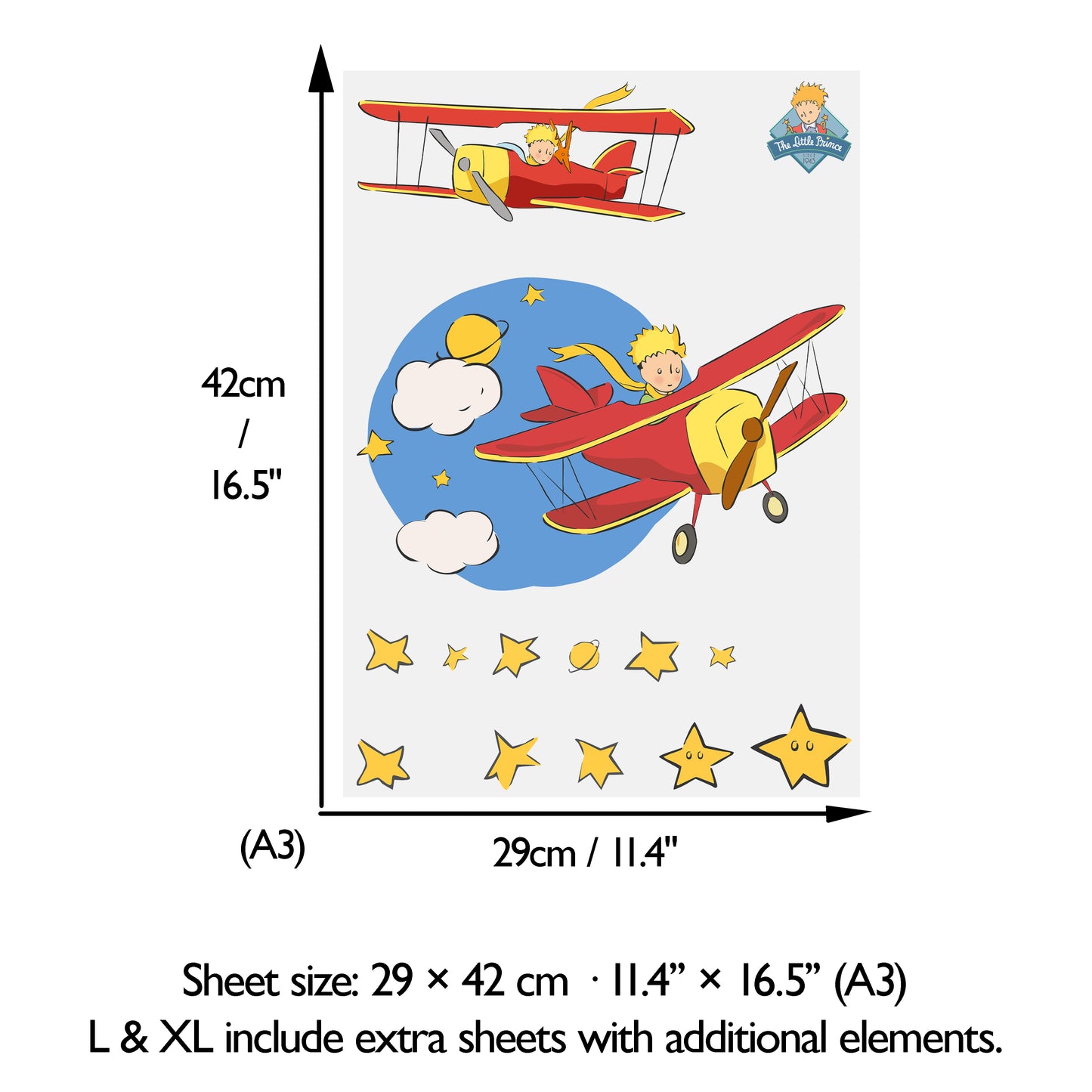 Little Prince Airplane Wall Stickers | Official Licensed Nursery Decals