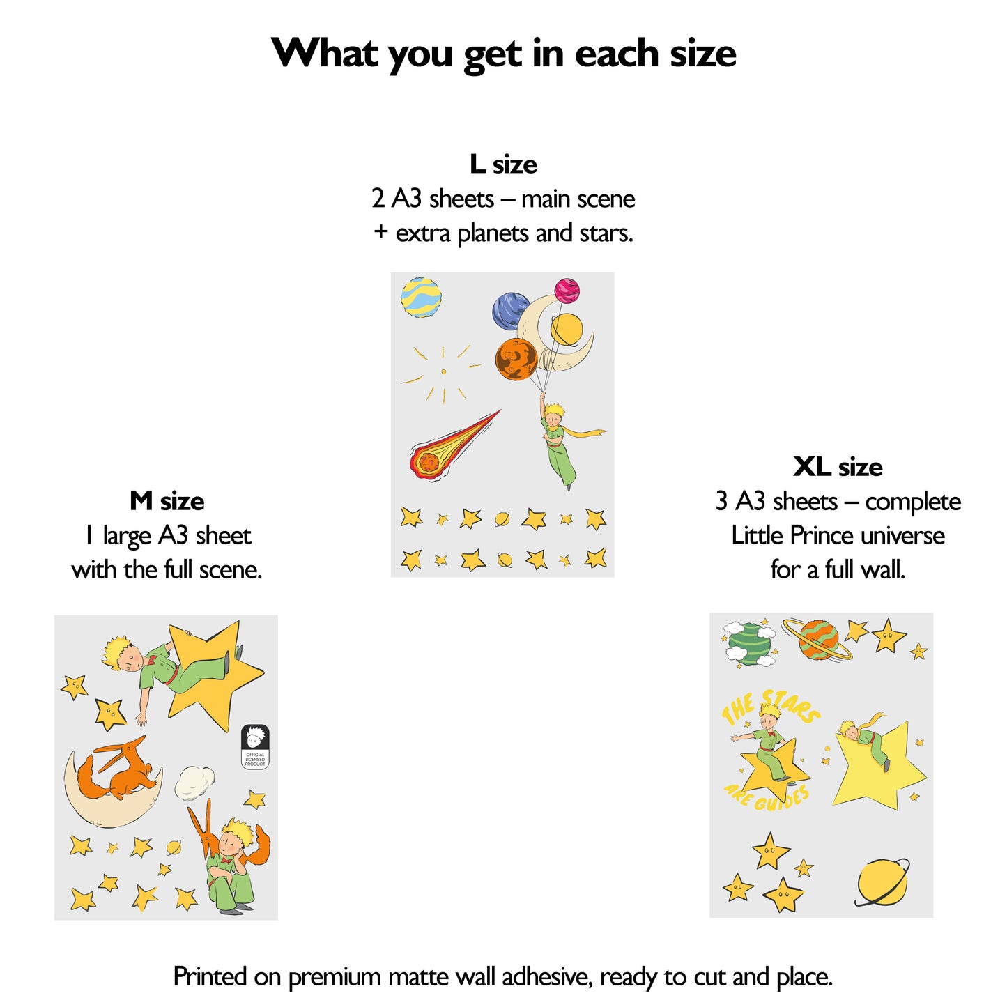 Little Prince Stargazing Wall Stickers | Official Licensed Nursery Decals