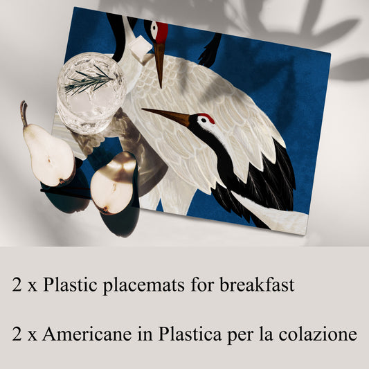 Blue Heron Reversible Placemats Set