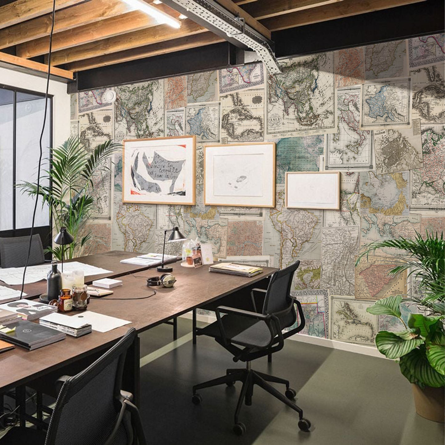 Vintage Map Wallpaper Mural