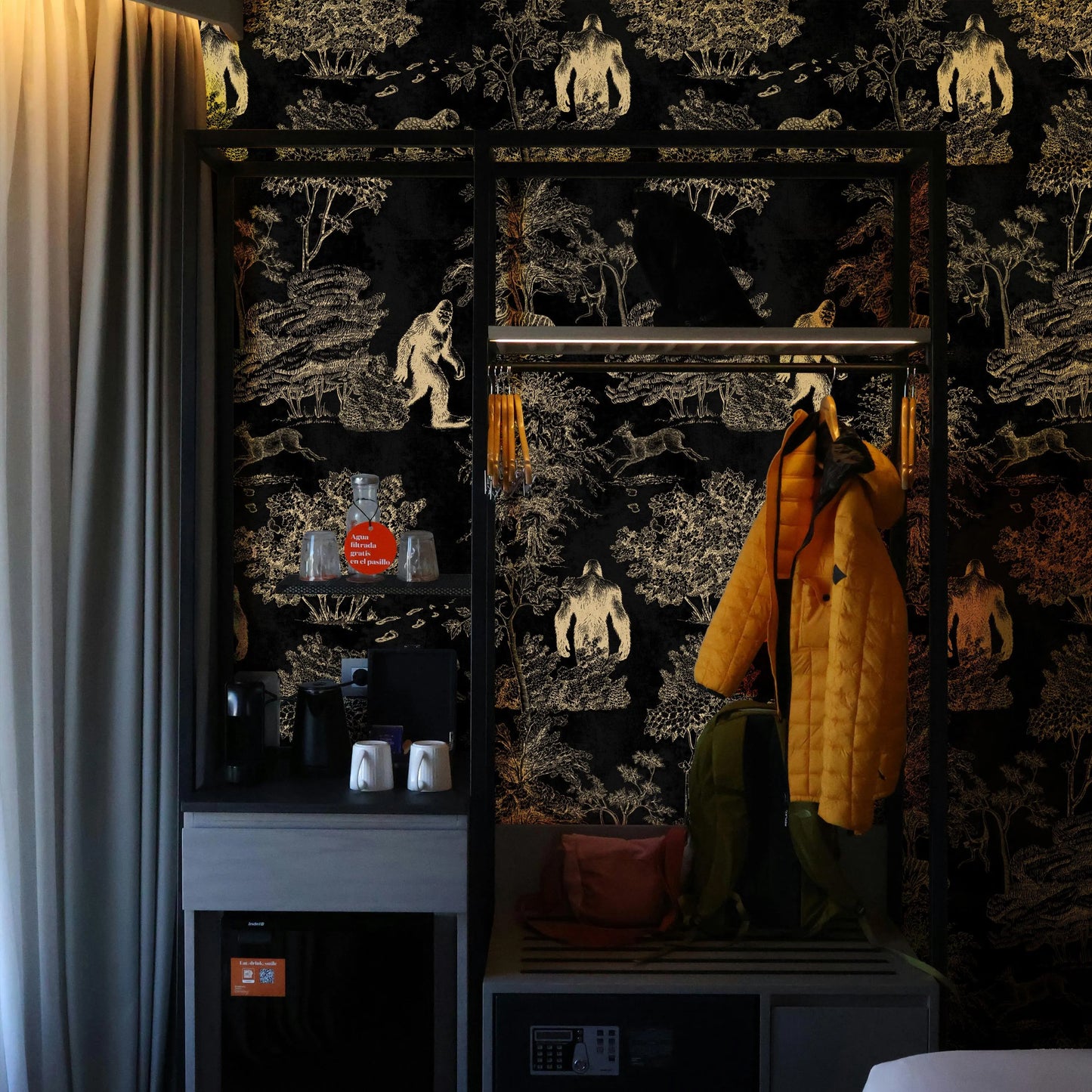 Dark Mystical Bigfoot Toile de Jouy Wallpaper