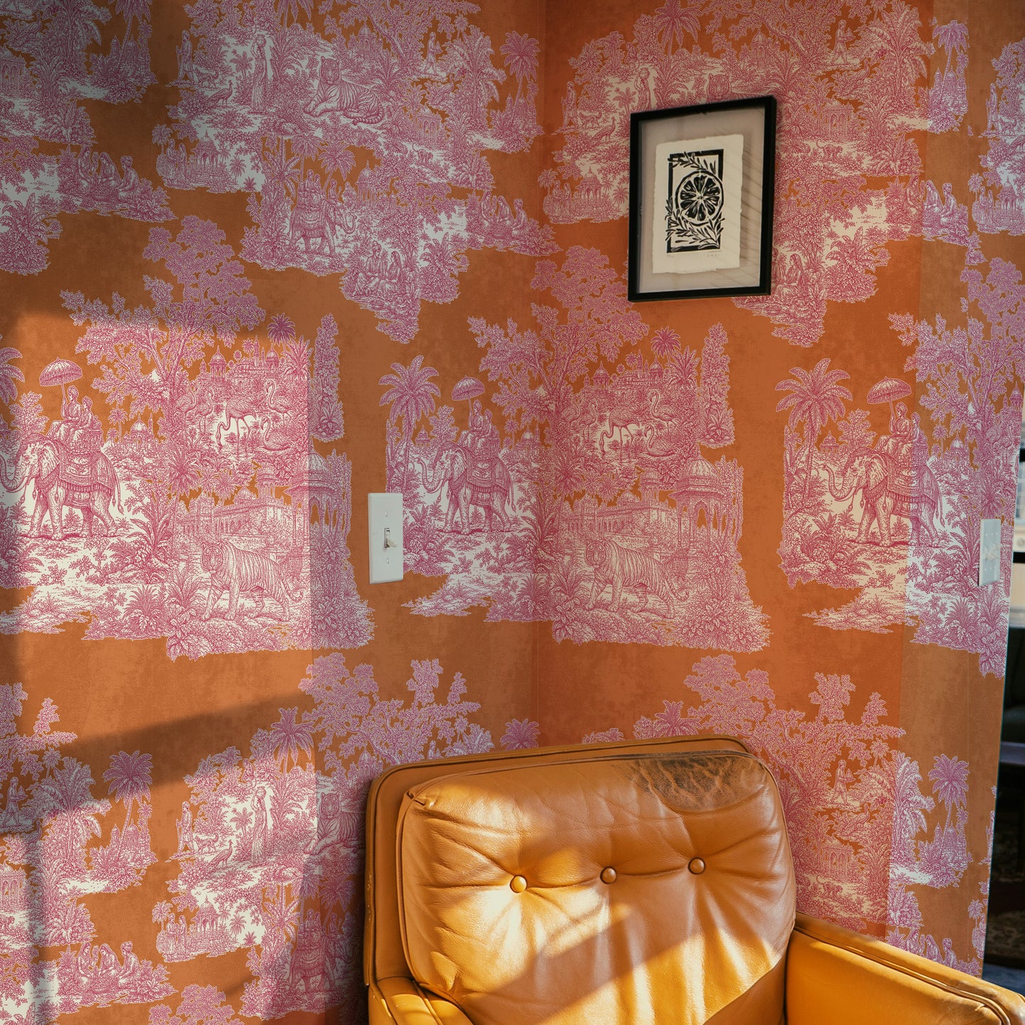 Varanasi Indian Toile de Jouy Wallpaper