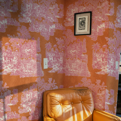 Varanasi Indian Toile de Jouy Wallpaper