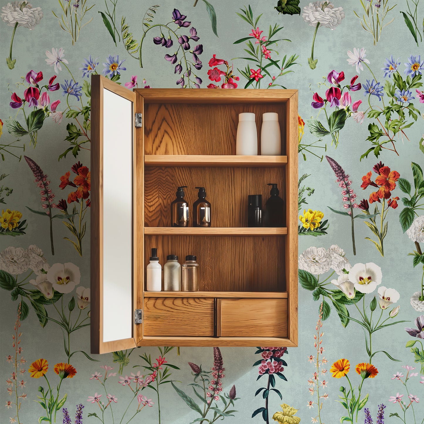 Sage Green Wildflower Wallpaper