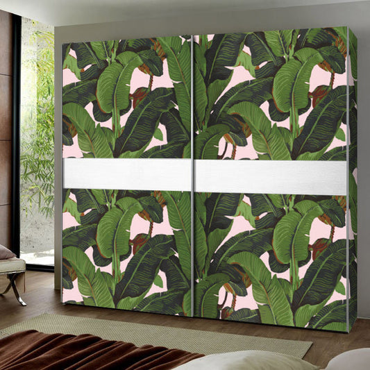 Tropical Pink Banana Cabinet Liner – Eco-Friendly Decorative Paper for Drawers and Furniture