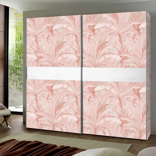 Blush Pink Banana Leaf Cabinet Liner – Eco-Friendly Decorative Paper for Drawers and Furniture
