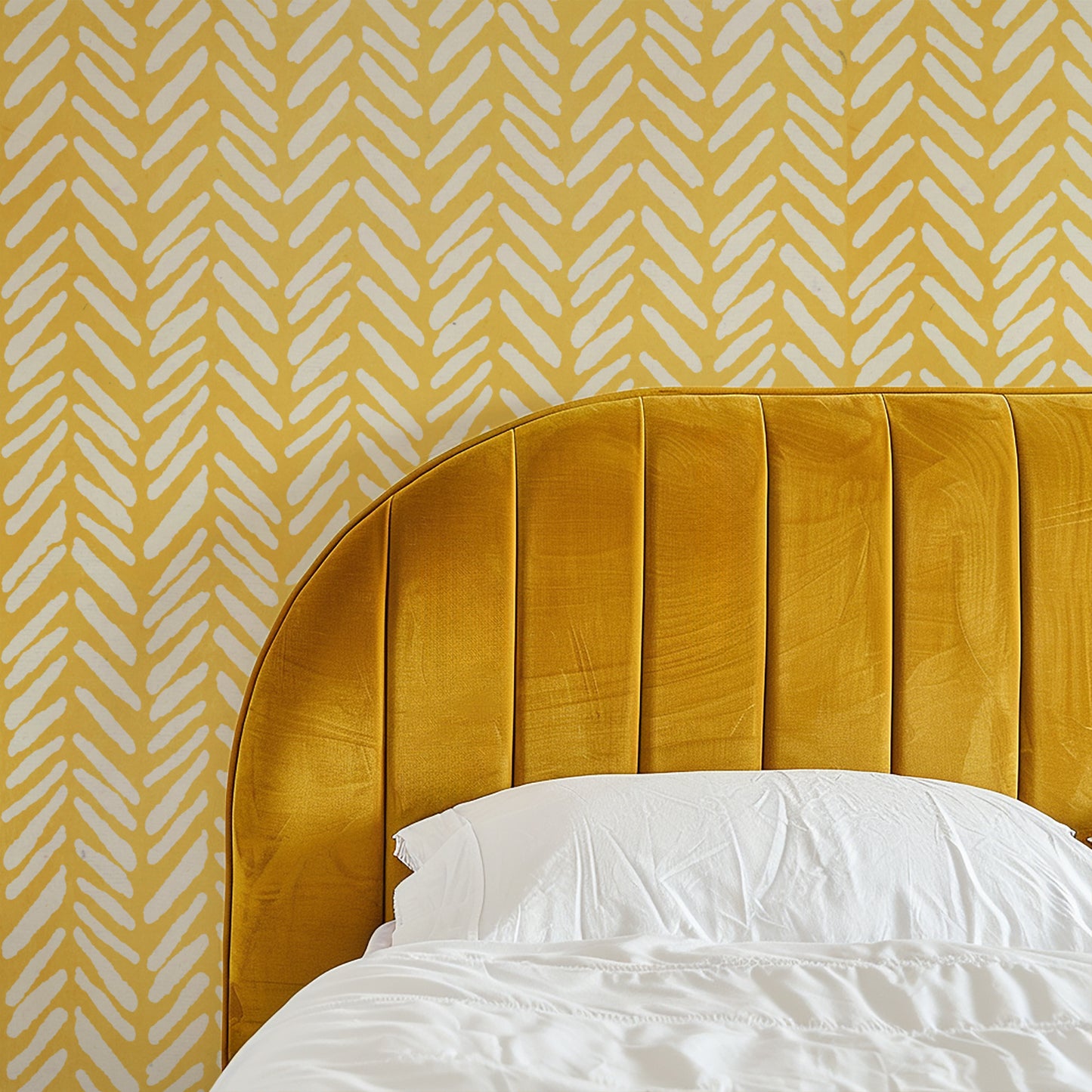 Papier Peint Pastel Jaune à Chevrons