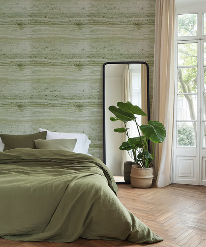 Olive Green Travertine Wallpaper