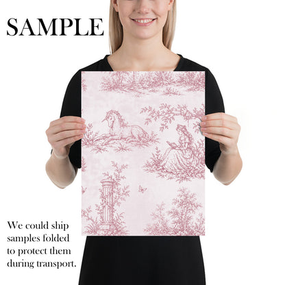 Pink Toile Wallpaper — Princess, Fairy & Unicorn Fairytale Nursery